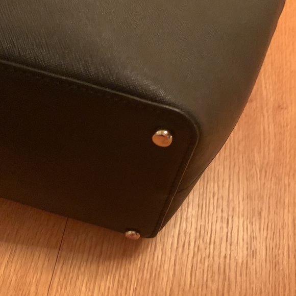 Kate Spade LAUREL WAY black crosshatch leather top zip daily tote purse bag EUC - Picture 8 of 16